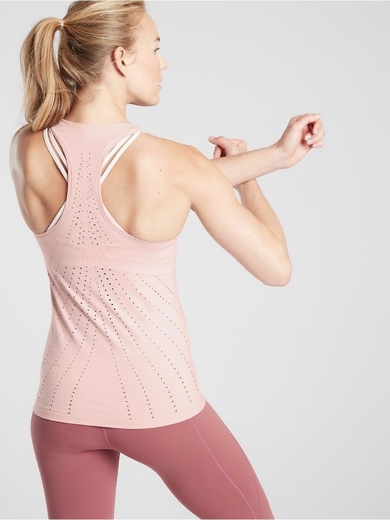 Athleta Tops - Athleta Light Pink Shanti Laser-Cut Racerback Tank M
